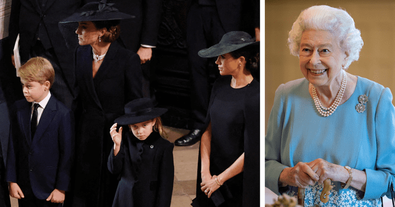 'Goodbye Gan Gan': Prince George and Princess Charlotte walk behind Queen's coffin at funeral