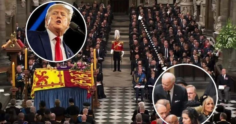 'No respect for America!' Trump slams Biden for 14th row seat at Queen's funeral but here's why that happened