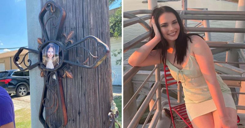 The Murder of Allison Rice: Cross adorned with face of LSU student shot dead inside her car is STOLEN