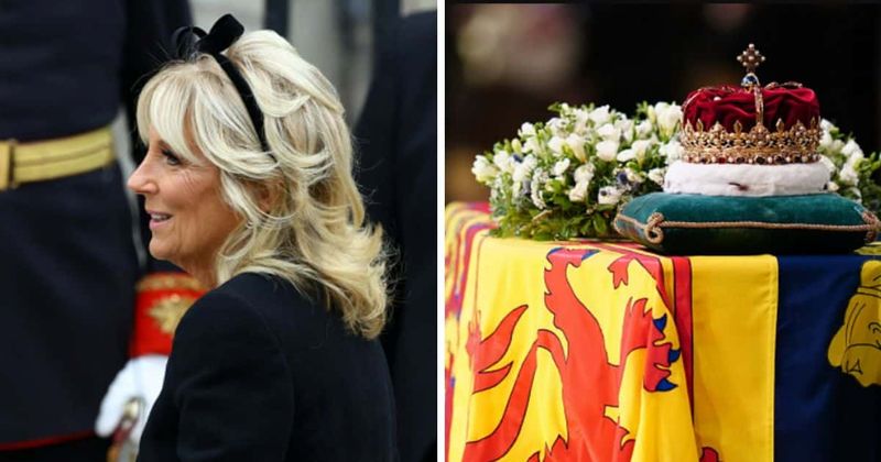 Jill Biden slammed for 'fashion f*****' after wearing a fascinator instead of a hat to Queen's funeral