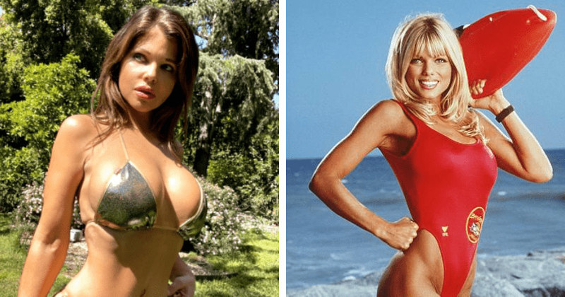 'Baywatch' star Donna D'Errico flaunts curves in dazzling gold bikini after trolls call her 'too old'