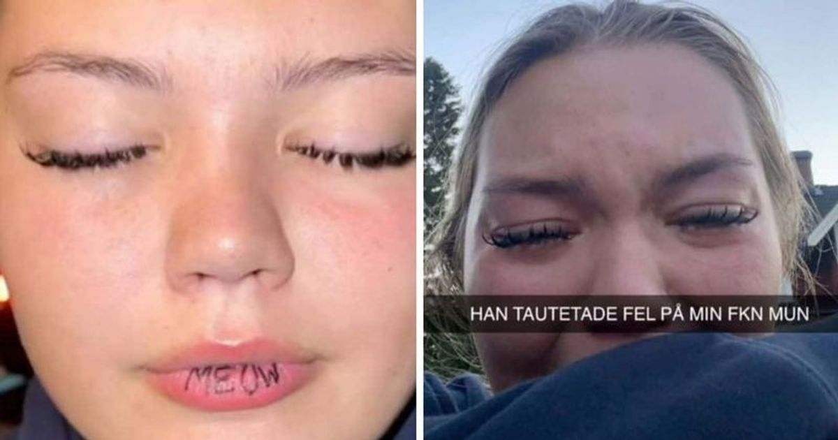 'Wrong place in my f***ing mouth': Woman devastated after botched tattoo