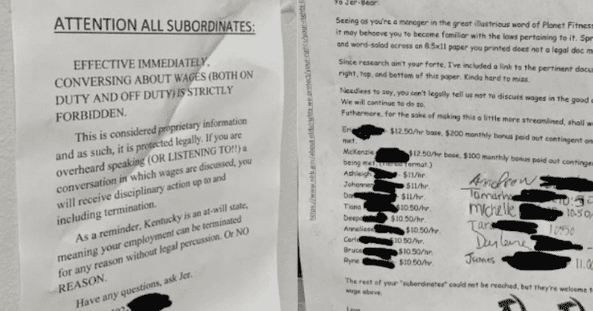 Angry employees list how much they make on company notice board after manager tells them 'not to discuss wages'