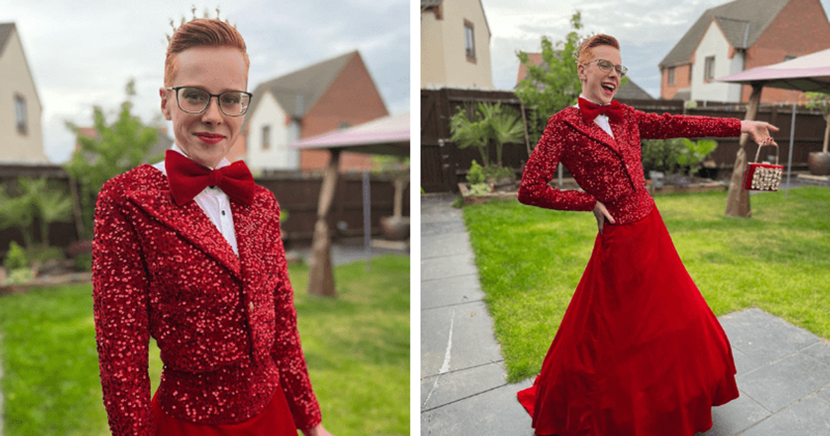 Teen wears red dress to school prom and the reaction of classmates and teachers is stunning