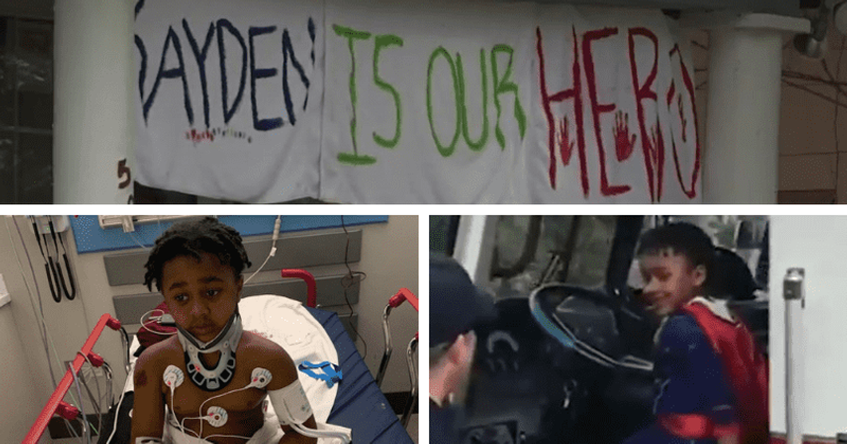 Kayden Reid: Six-year-old Alabama boy who jumped in front of car to save little sister is hailed a hero