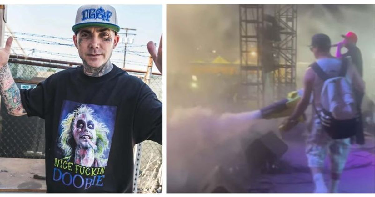 Rapper Chucky Chuck employs 'cannabis cannon' to get Kushstock Festival crowd high with blasts of weed smoke