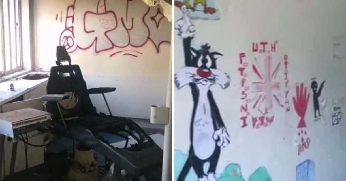 Explorer uncovers eerie abandoned children's prison with creepy Looney Tunes pictures on walls