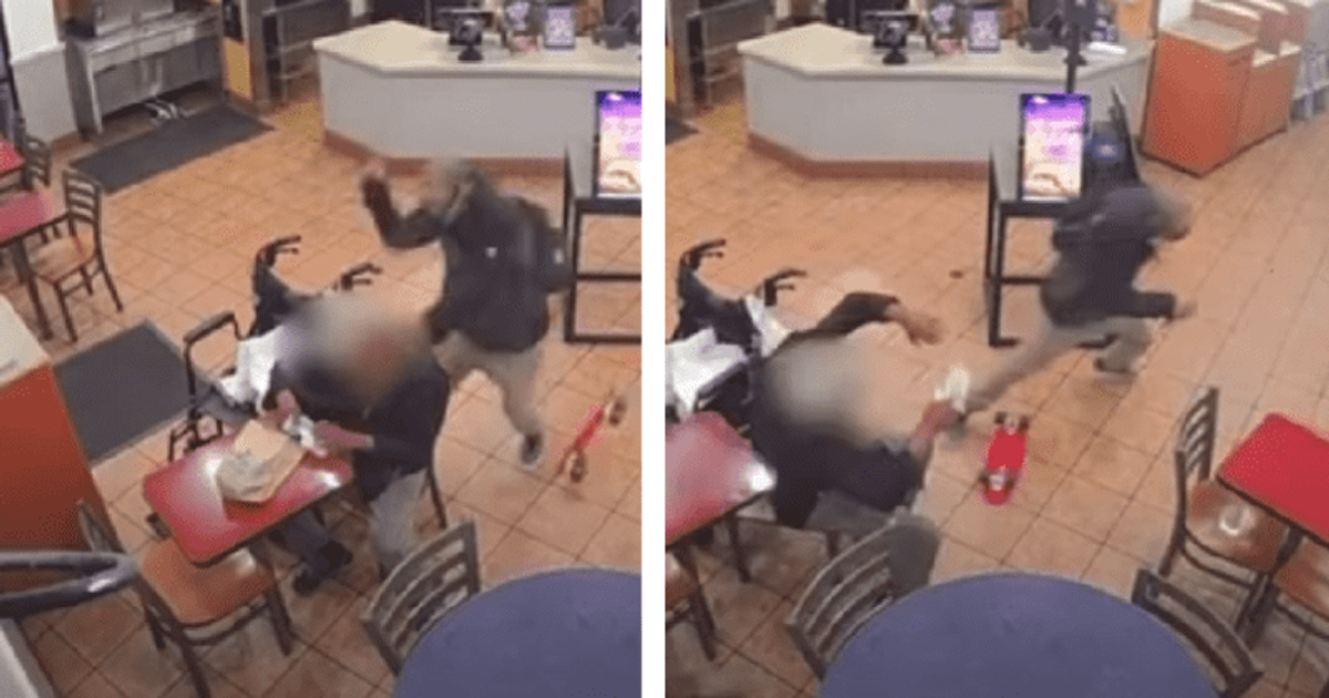 Horrifying footage shows disabled man, 82, being stabbed with knife while dining inside Taco Bell