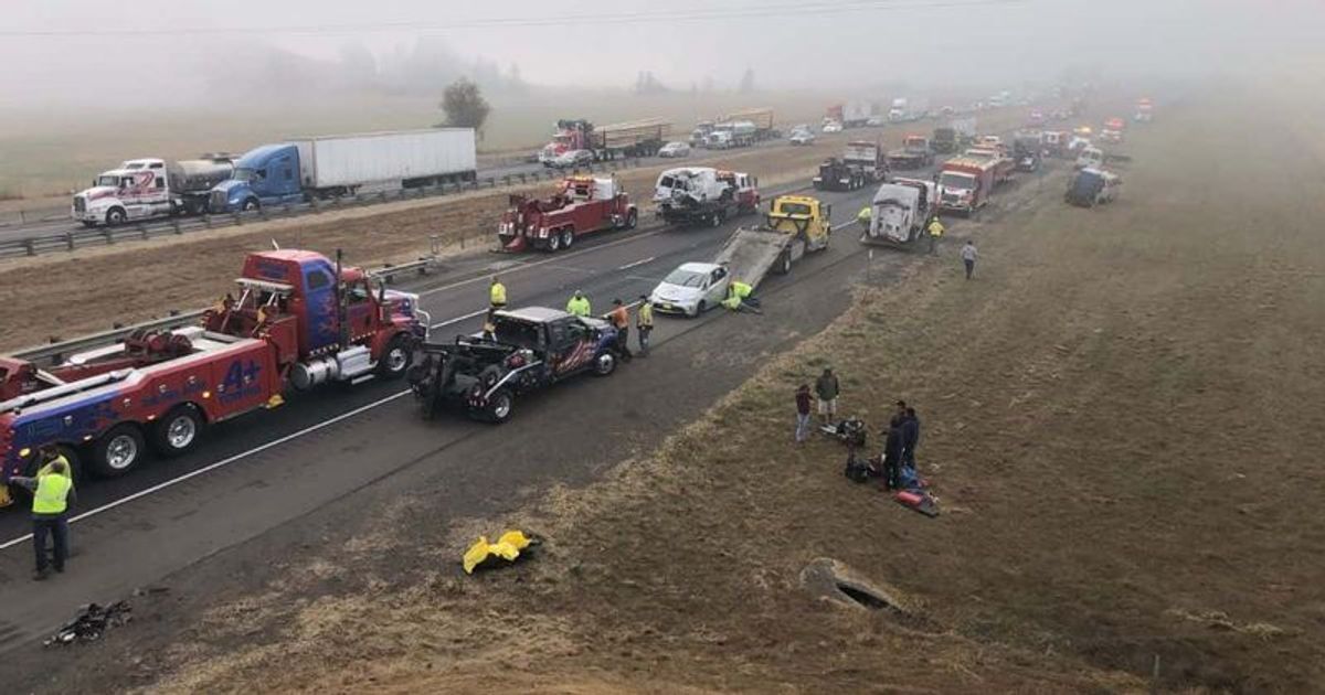 HORROR ON INTERSTATE 5: One dead, many injured after 60-vehicle carnage due to fog