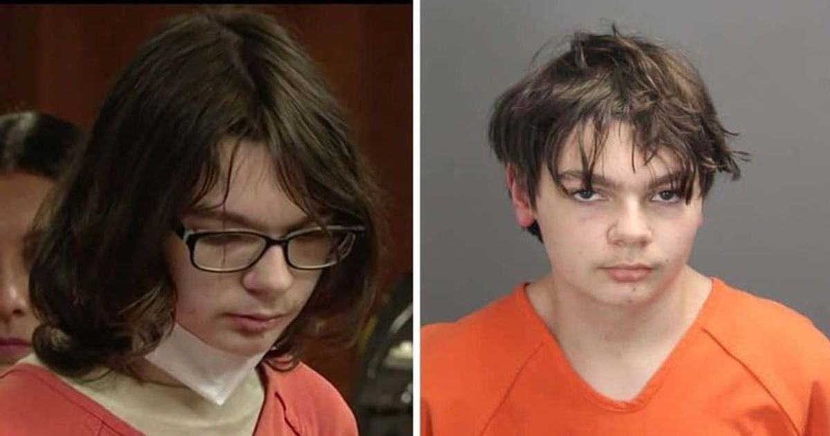 Teen killer Ethan Crumbley sports long hair and glasses as he pleads guilty to shooting 4 classmates