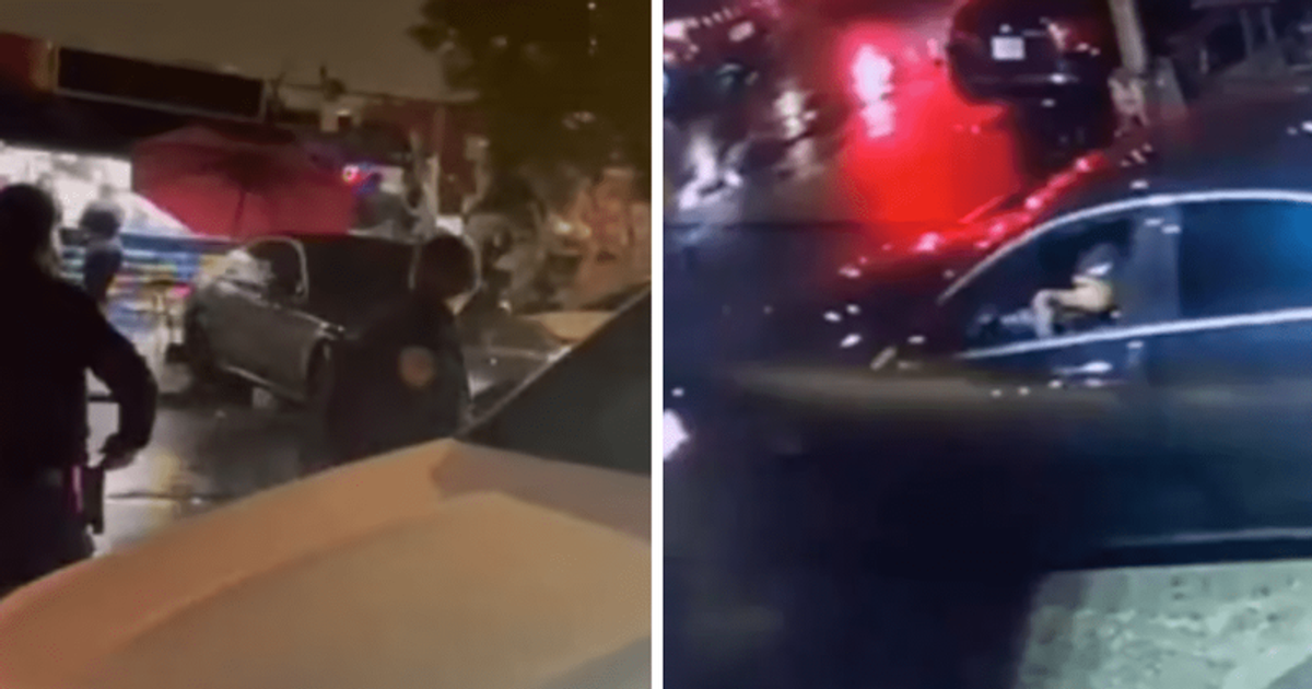 Mercedes mows down pedestrian while escaping NYPD cops as they probed driver over ANOTHER hit-and-run