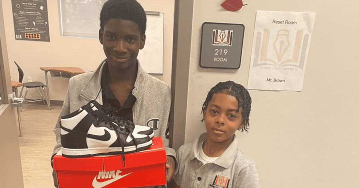 Buffalo middle-schooler who saw classmate getting bullied for his old shoes buys him new ones