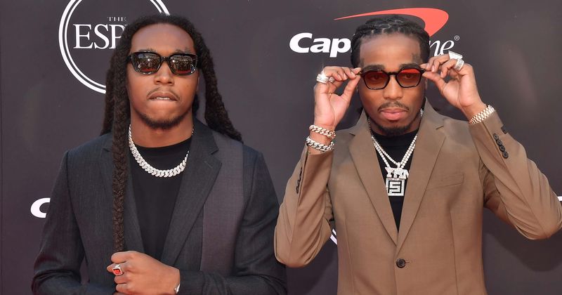 New video shows rapper Quavo getting into heated argument with group seconds before Takeoff was shot dead