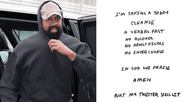 Kanye West says he's on 30-day no sex, no porn, no talk cleanse, Internet asks, 'how do we extend this?'