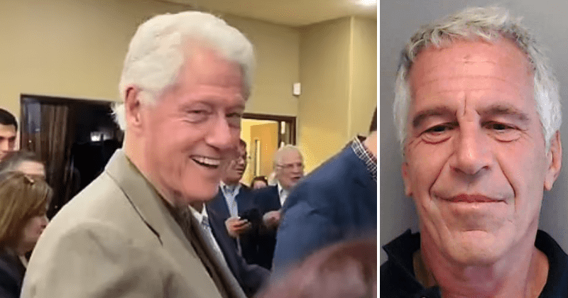 Bill Clinton LAUGHS as reporter confronts him with question about relationship with Jeffrey Epstein