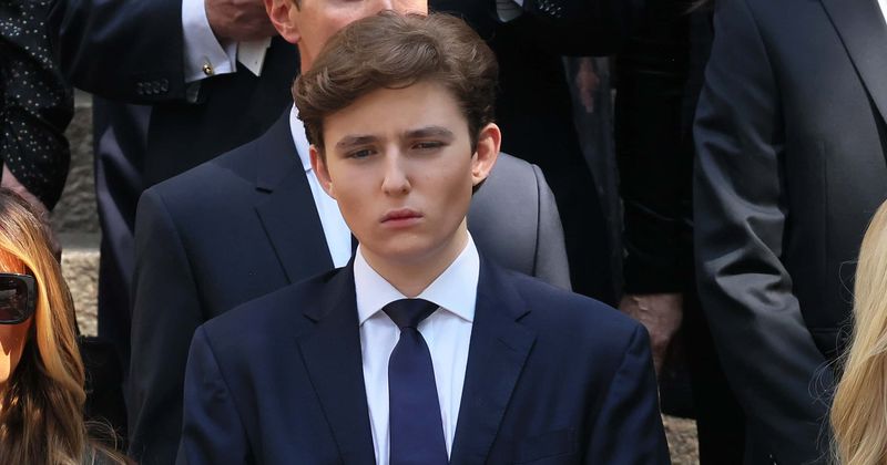 'Handsome as heck': Internet swoons over pics of toweringly handsome Barron Trump at Tiffany's wedding