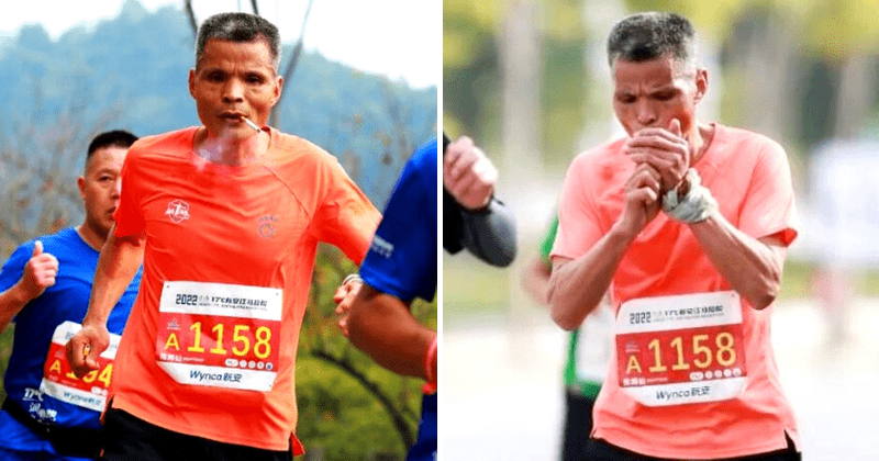 'A puff and a puff': 50-year-old man finishes 26 mile marathon in three hours chain smoking all the way