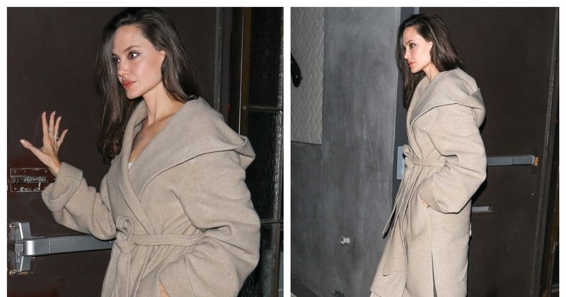 Angelina Jolie looks regal in stylish beige coat at LA restaurant amid rumors of Brad Pitt's dating spree