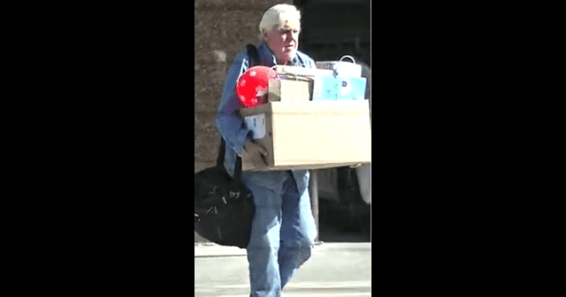 Jay Leno spotted taking Milk Bar cookies and 'thank you' cards for medics who treated his third-degree burns