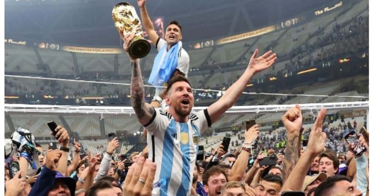 Lionel Messi celebrates win over France by collapsing on knees as Argentina FINALLY wins FIFA World Cup