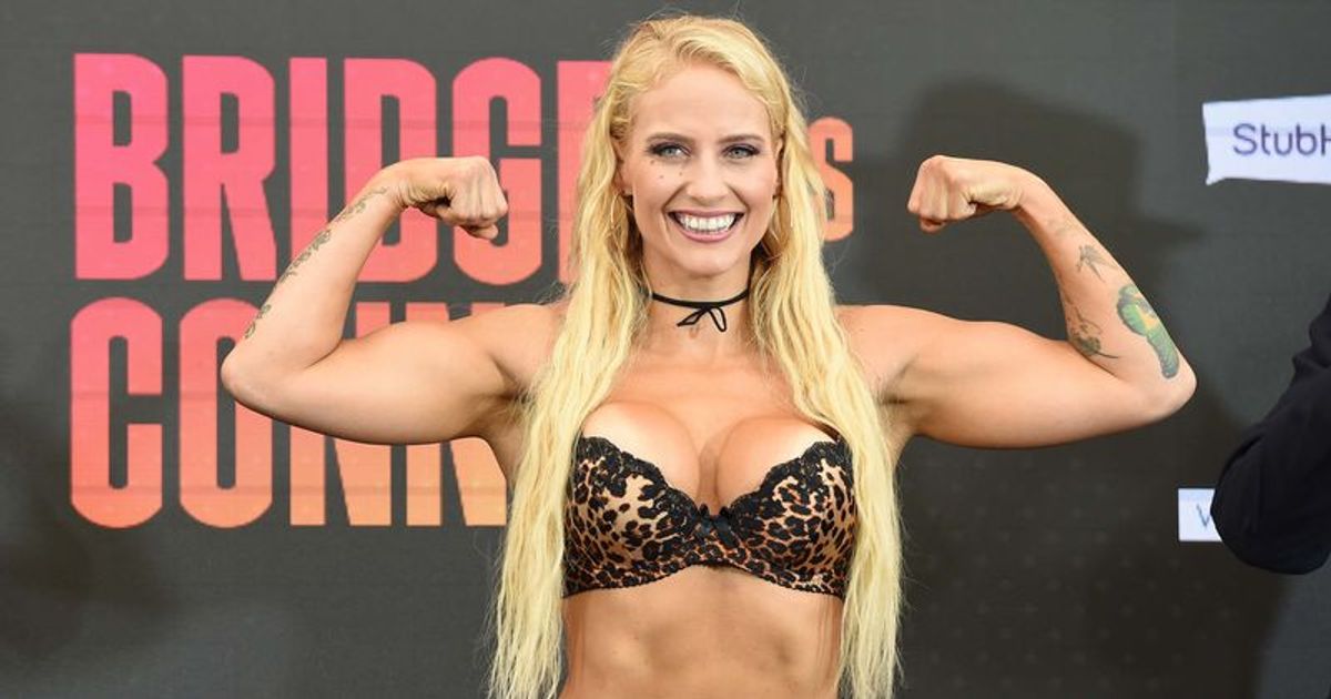 Ebanie Bridges: Star boxer, 36, shocks reporter by flashing breasts to promote her OnlyFans page