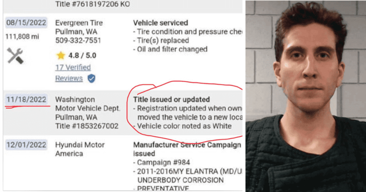 Web sleuth claims Bryan Kohberger registered Elantra in Washington 5 days after murders to escape police