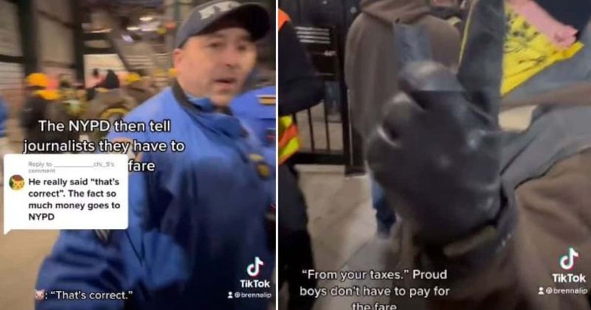 'Upholding White supremacy': NYPD slammed after cop allows Proud Boys to ride subway without tickets