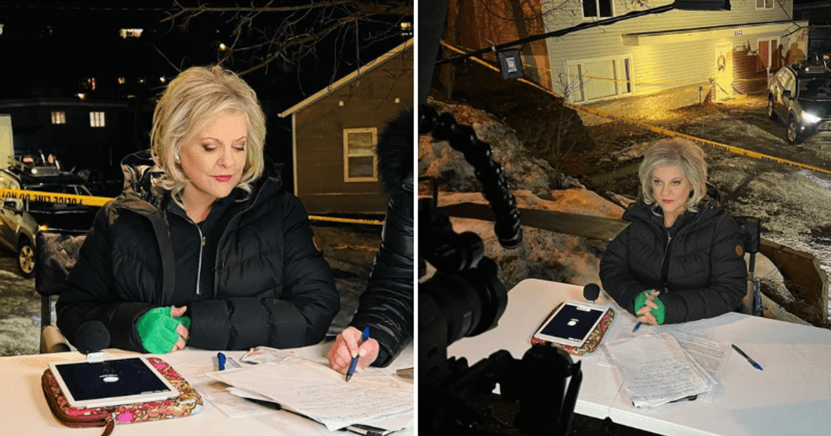 Nancy Grace blasted for setting up studio outside Idaho murder house to use crime scene as show's 'backdrop'