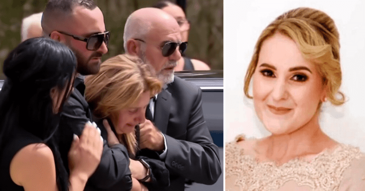 Shattered mom of chopper crash victim Vanessa Tadros collapses at daughter's funeral, held up by mourners