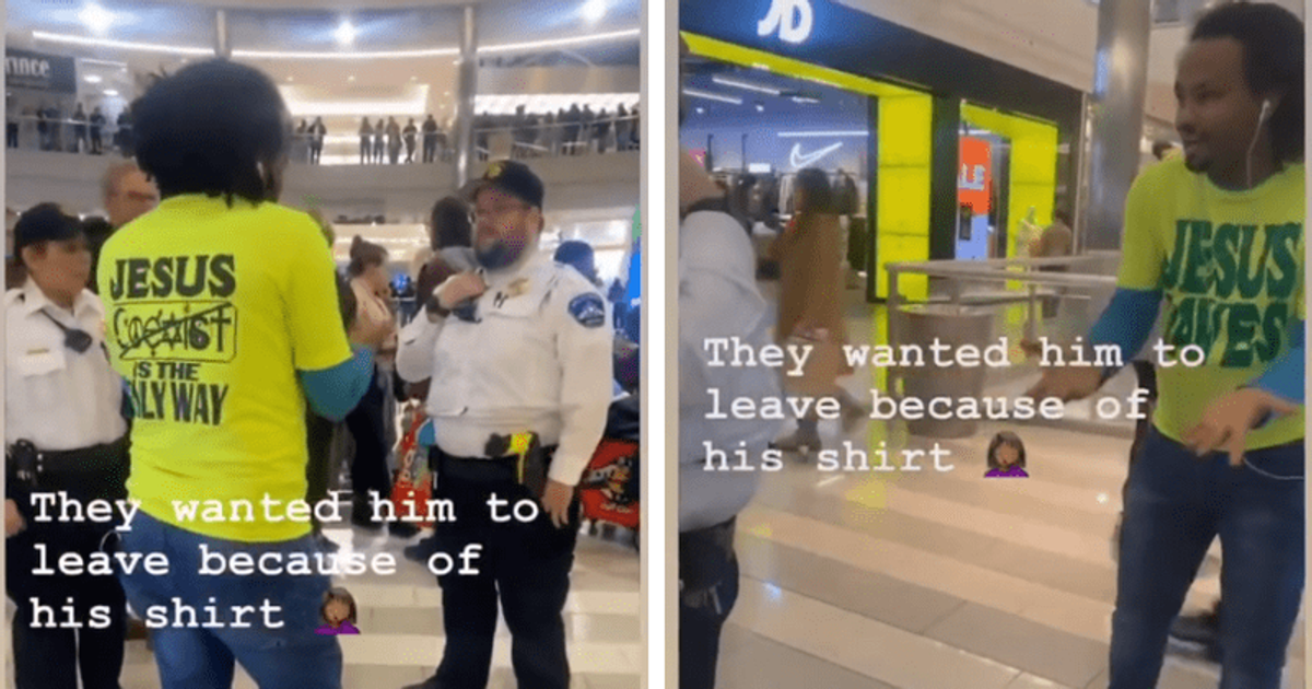 'Shut the mall down': Internet aghast after mall security orders man to take off 'Jesus Saves' T-shirt