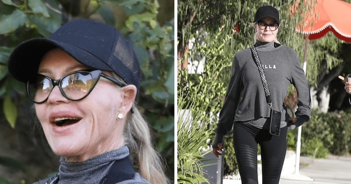 Melanie Griffith doesn’t try to hide recent face scar as her achromatic look and slim figure grabs eyeballs
