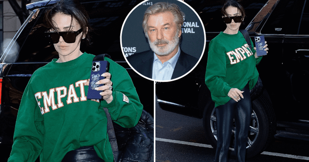 Hilaria Baldwin wears 'Empathy' sweatshirt as husband Alec Baldwin charged with involuntary manslaughter