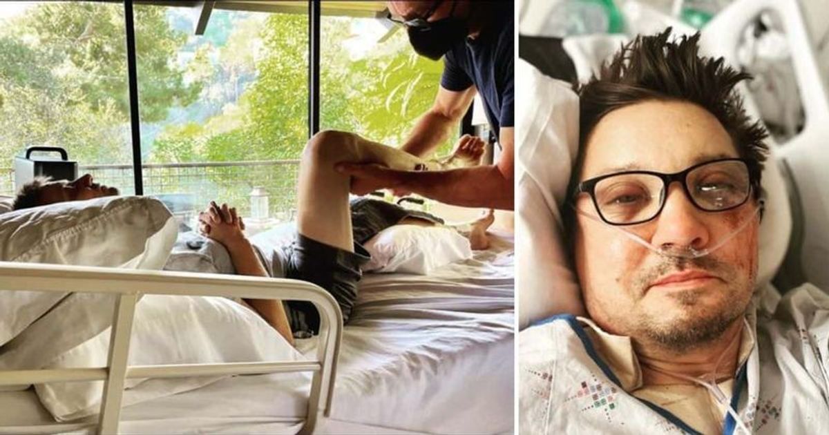 'These 30-plus broken bones will mend:' Jeremy Renner shares photo of physical therapy session