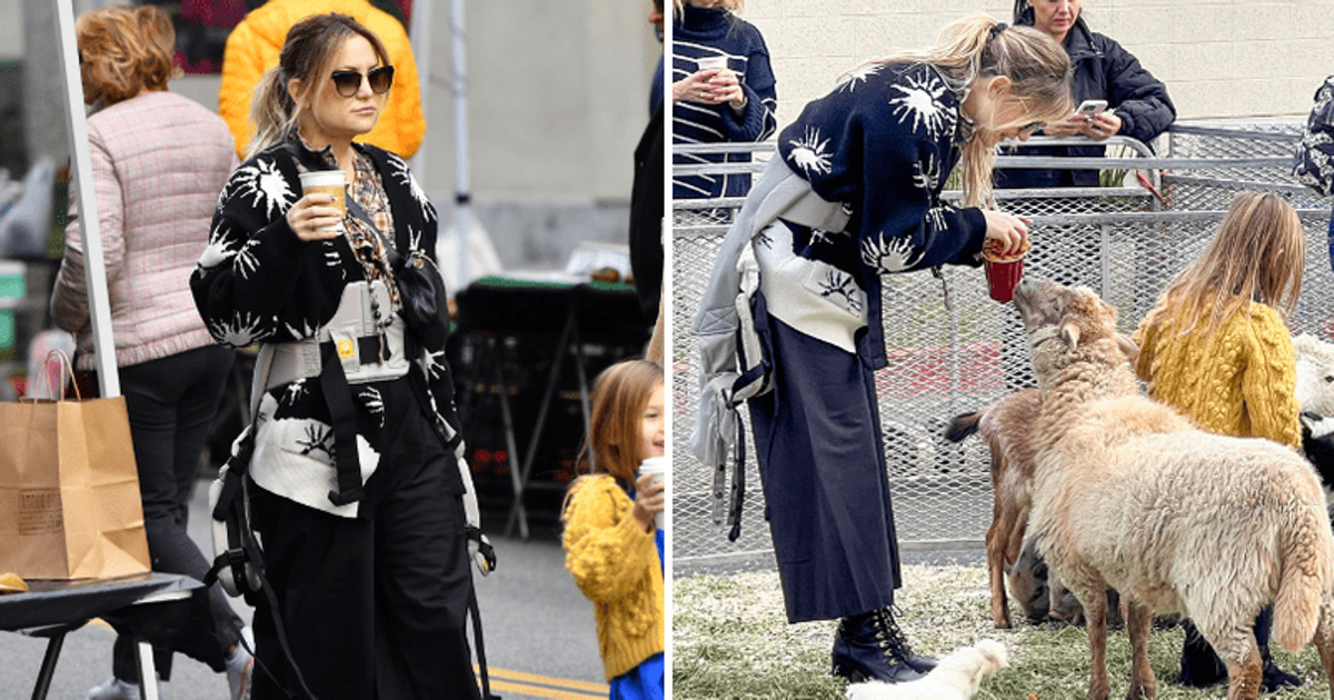 Kate Hudson and daughter Rani Rose, 4, enjoy day at petting zoo