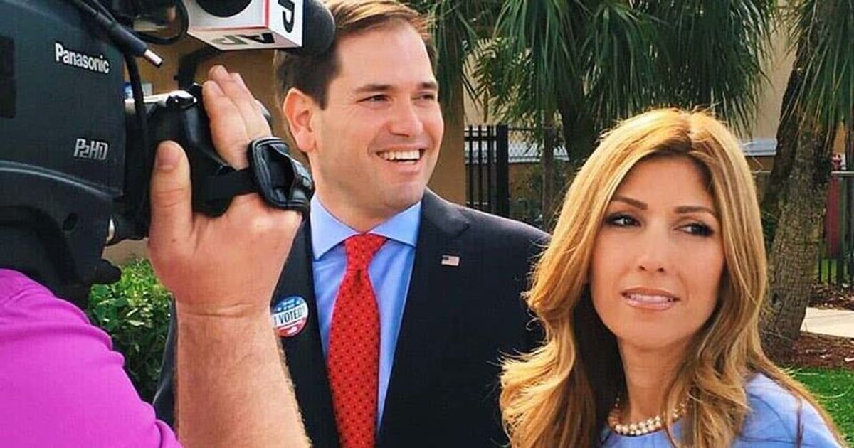 Was Marco Rubio's wife Dousdebes a Miami Dolphins cheerleader
