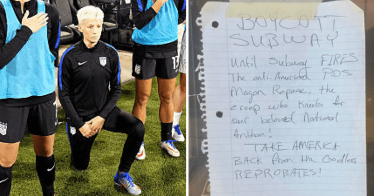 'Boycott Subway' Angry franchisers want 'antiAmerican' Megan Rapinoe