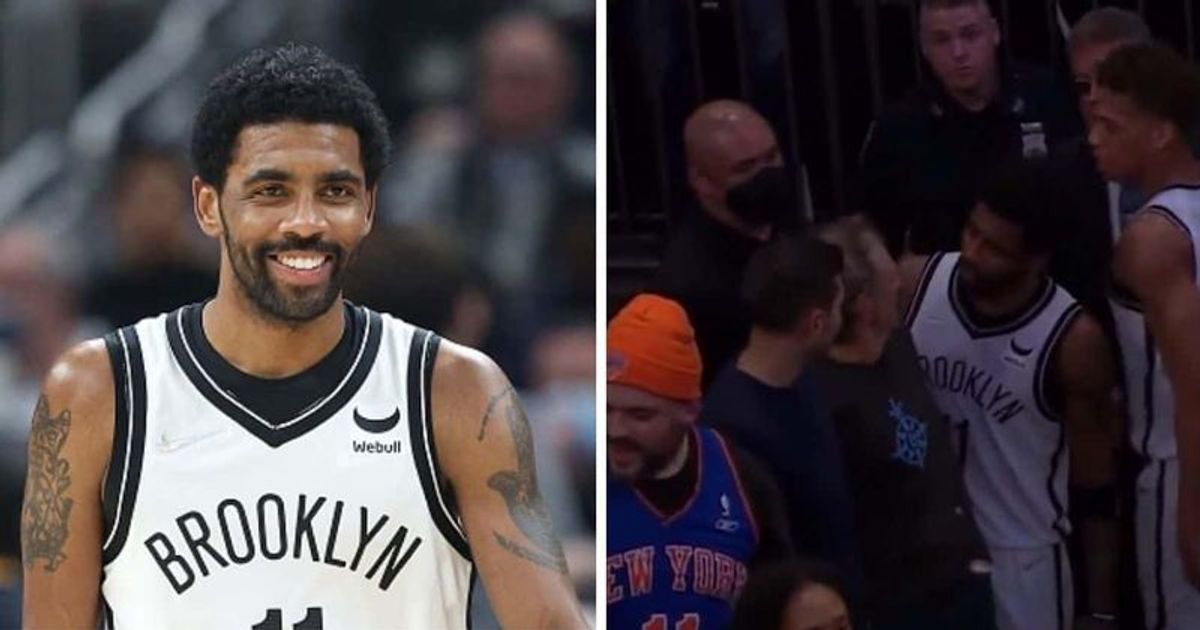 Kyrie Irving flares up at WRONG fan after getting heckled during Knicks(00)