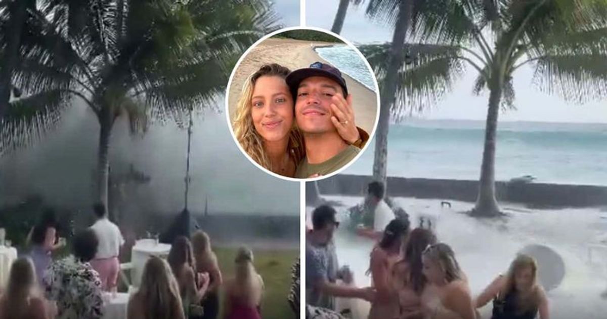 Chilling viral video shows MASSIVE waves crash into beautiful seaside wedding in Hawaii