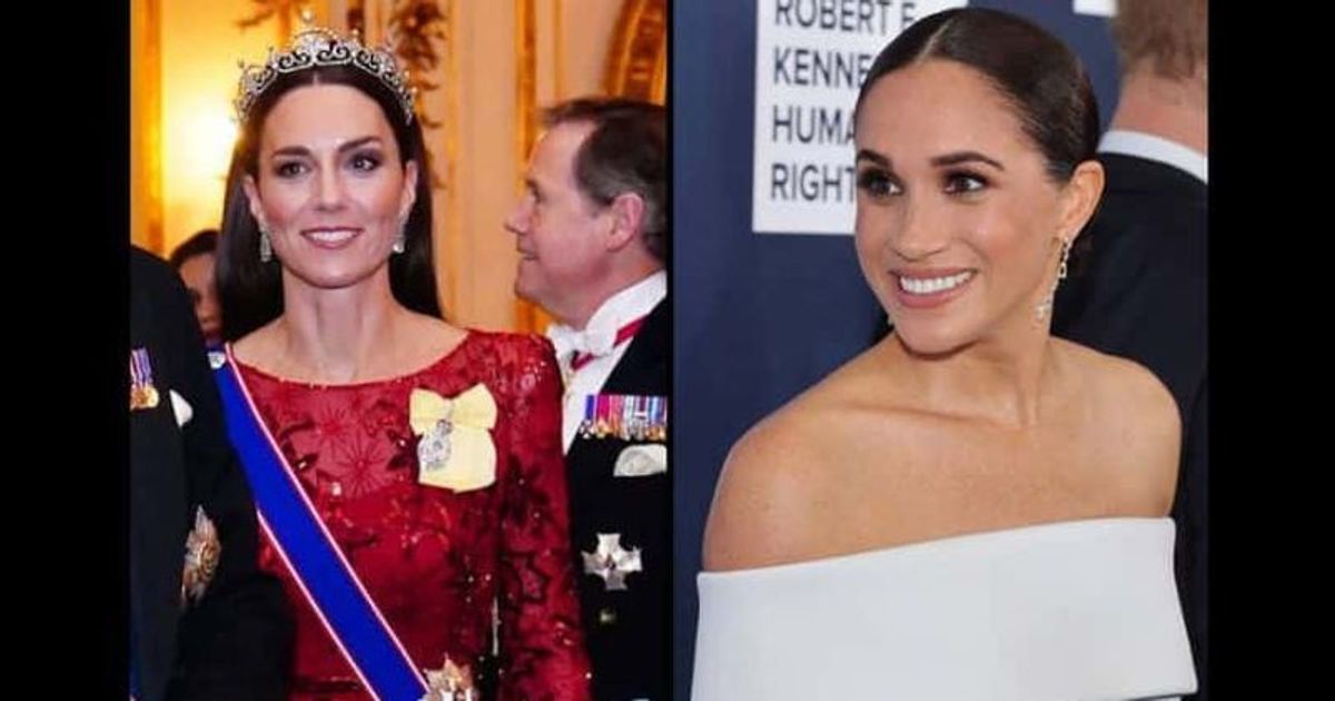 Kate Middleton is radiant at Buckingham Palace reception as clouds of