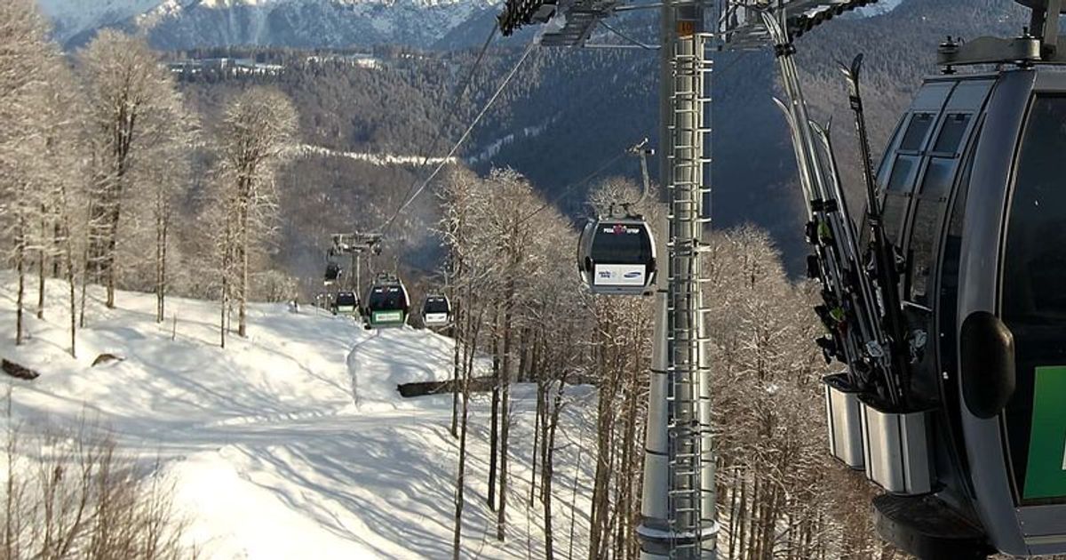 Friend films drunk man fall 130ft from ski lift and impale himself on