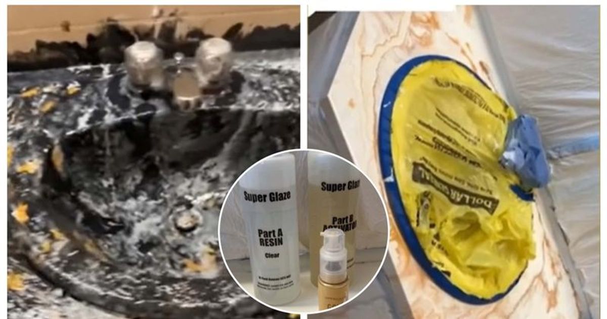 Mom gives bathroom sink clever makeover using edible glitter from