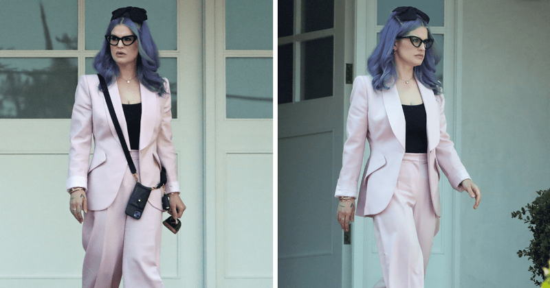 Kelly Osbourne slays in pink power suit as she flaunts post-baby fab