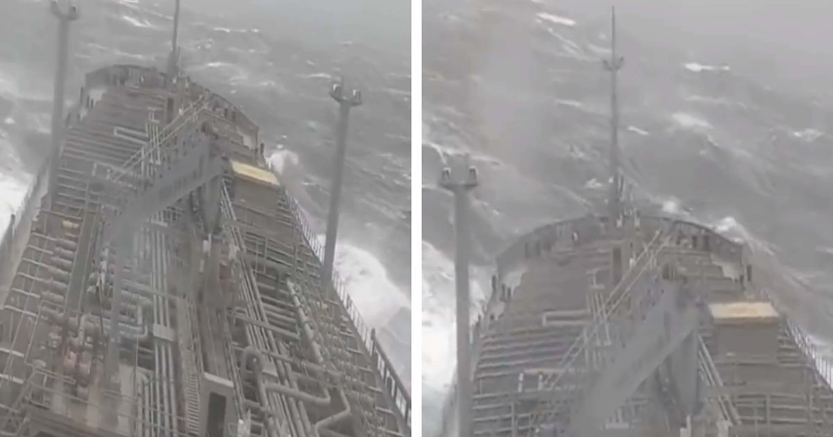 Is the video showing an oil tanker caught up in Hurricane Idalia real
