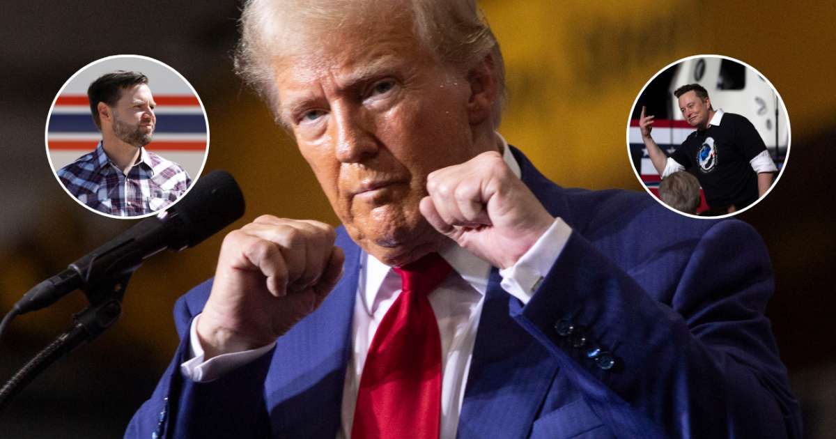 Donald Trump Posts Poorly Edited Meme of Himself, Elon Musk, and JD Vance as Superheroes